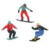 1/64 Scale Skiing Snowboarding Figures Hand Painted Polyresin Holiday Skiers Snowboarders for Miniature Winter Scene
