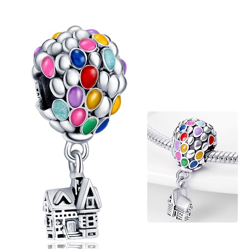 Charm Bead Components Bead Component Copper Metal Pixar Up House & Balloons Dangle Compatible With Bangle Bracelet High Quality Fine Jewelry Necklace