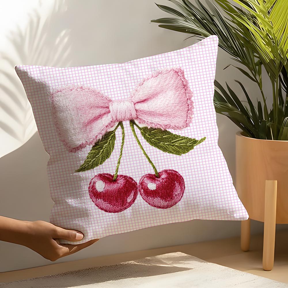 Ins girly heart cherry Pillow Case Home Living Room Decoration Linen Pillow Cases Cushion Cover