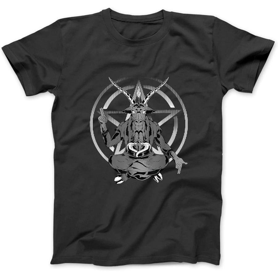 

Satanic Goat Baphomet Pentagram Gothic T-Shirt Sweatshirt Hoodie Tanktop for Men Women Kids Black XXXXXL різнокольоровий