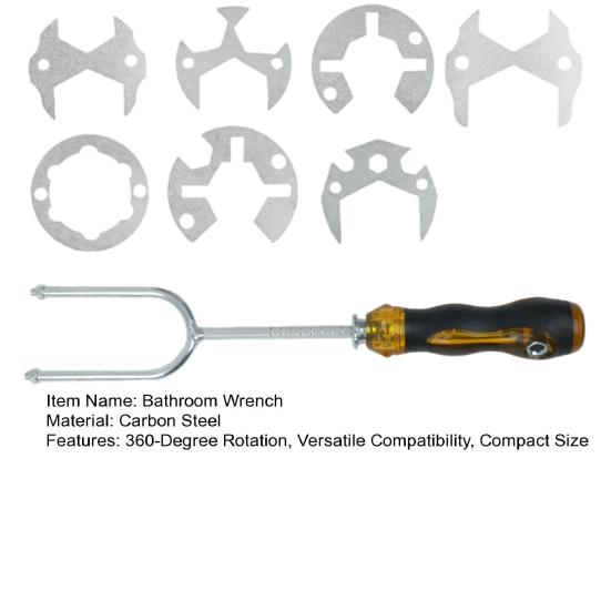 Bathroom Wrench Multi-Size All-in-One Sink Wrench Set with 360-Degree Rotation Tight Spaces Multi-Function Plumbing Tool