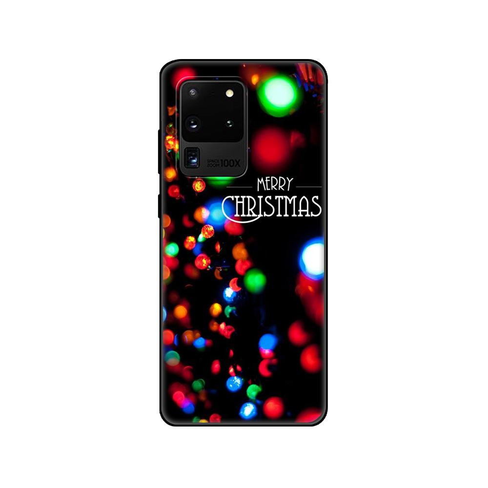 Black tpu Case For Samsung galaxy S20 /S20 PLUS/S20 ultra/S20+ /S20FE back cover Christmas and New Year