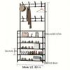 1 5-layer Carbon Steel Independent Shoe Rack with Multi-purpose Clothes Hanger and 5-layer Shoe Rack To Save Space