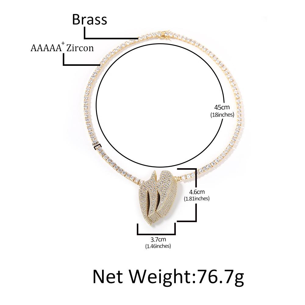 Hip Hop Gumeng Trend Hip Hop Pattern Feiyan Pendant Tennis Chain Unique Personality Pendant