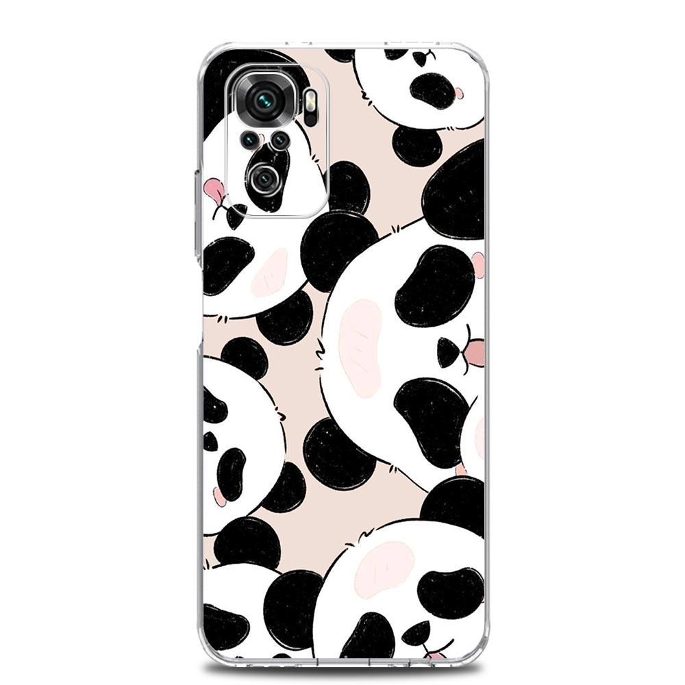Phone Case For Xiaomi Redmi Note 14 13 12 4G 9 8 10 11 Pro Plus 5G 14C 13C 12C 10C 9C 9A Clear Soft TPU Cover Cartoon Panda