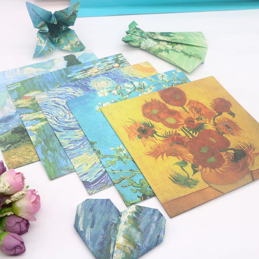 Bethany Home Origami 300 Craft DIY Origami 5 for Thousand with Oil Painting Patterns Paper, Sheets, 14.7cm Square, Paper, Paper, Double-Sided Paper,
