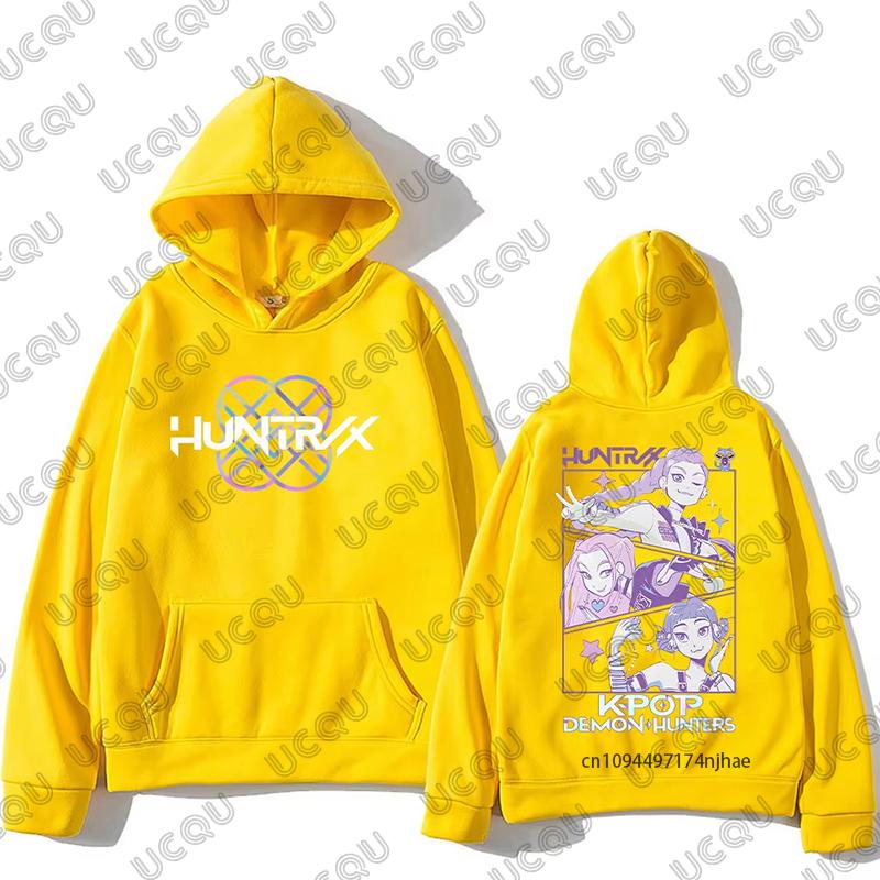 

KPop Demon Hunters Anime Print Cotton Women Men Hoodies Autumn Winter Long Sleeve Sweatshirt Casual Fashion Oversized Tops 3XL