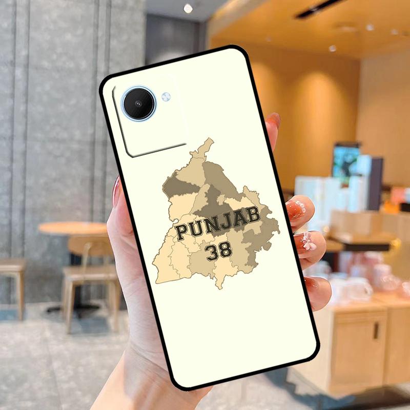 Punjab Map Case For Realme C55 C33 C31 C35 C30 C11 C15 C25s C21Y GT Neo 5 3T 2T 8 9 10 11 Pro Plus