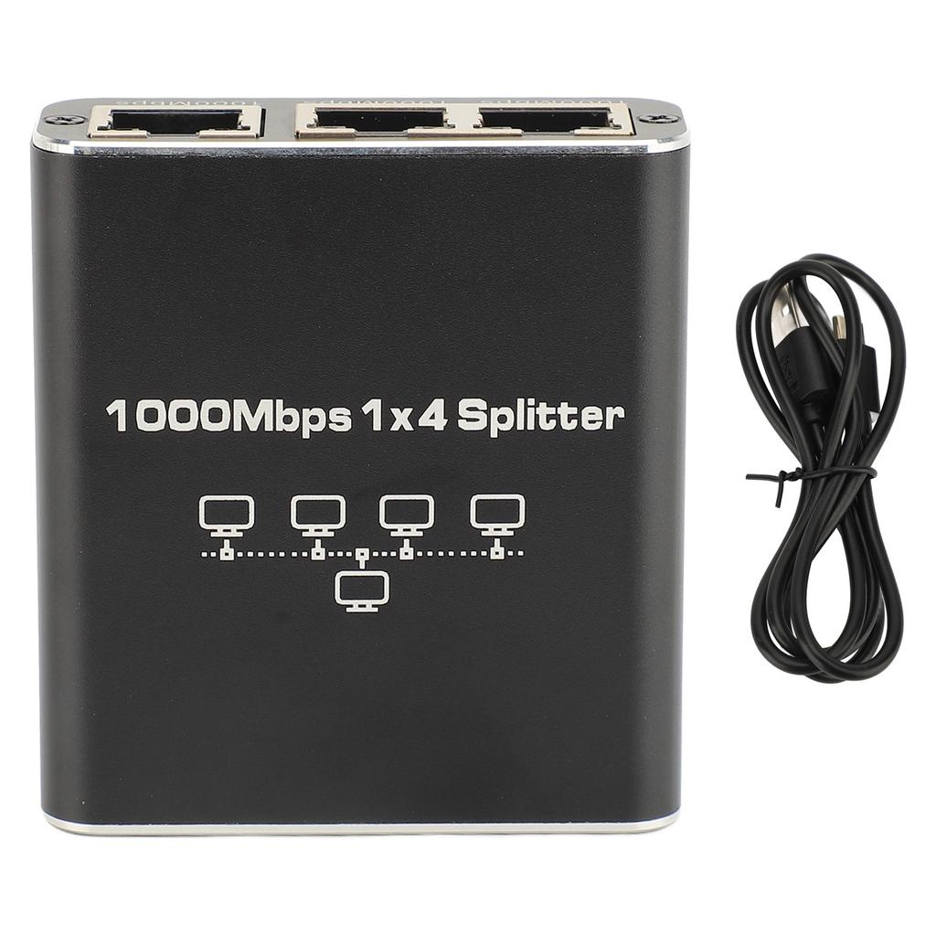 Ethernet Splitter 1 To 4 High Speed 1000Mbps RJ45 Gigabit Ethernet Splitter for Cat5 5e 6 7 8