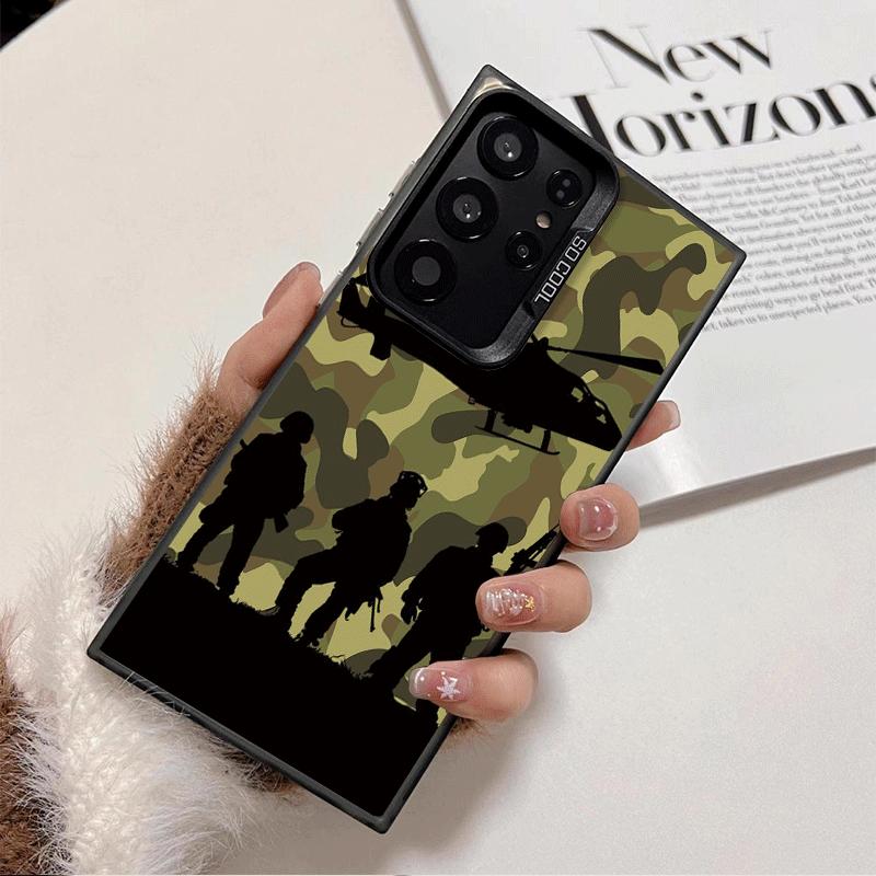 Camouflage Military Pattern Soft Phone Case for Samsung Galaxy S24 S25 FE S26 Edge S23 Ultra S22 Plus S21 + Shockproof Cover Bac