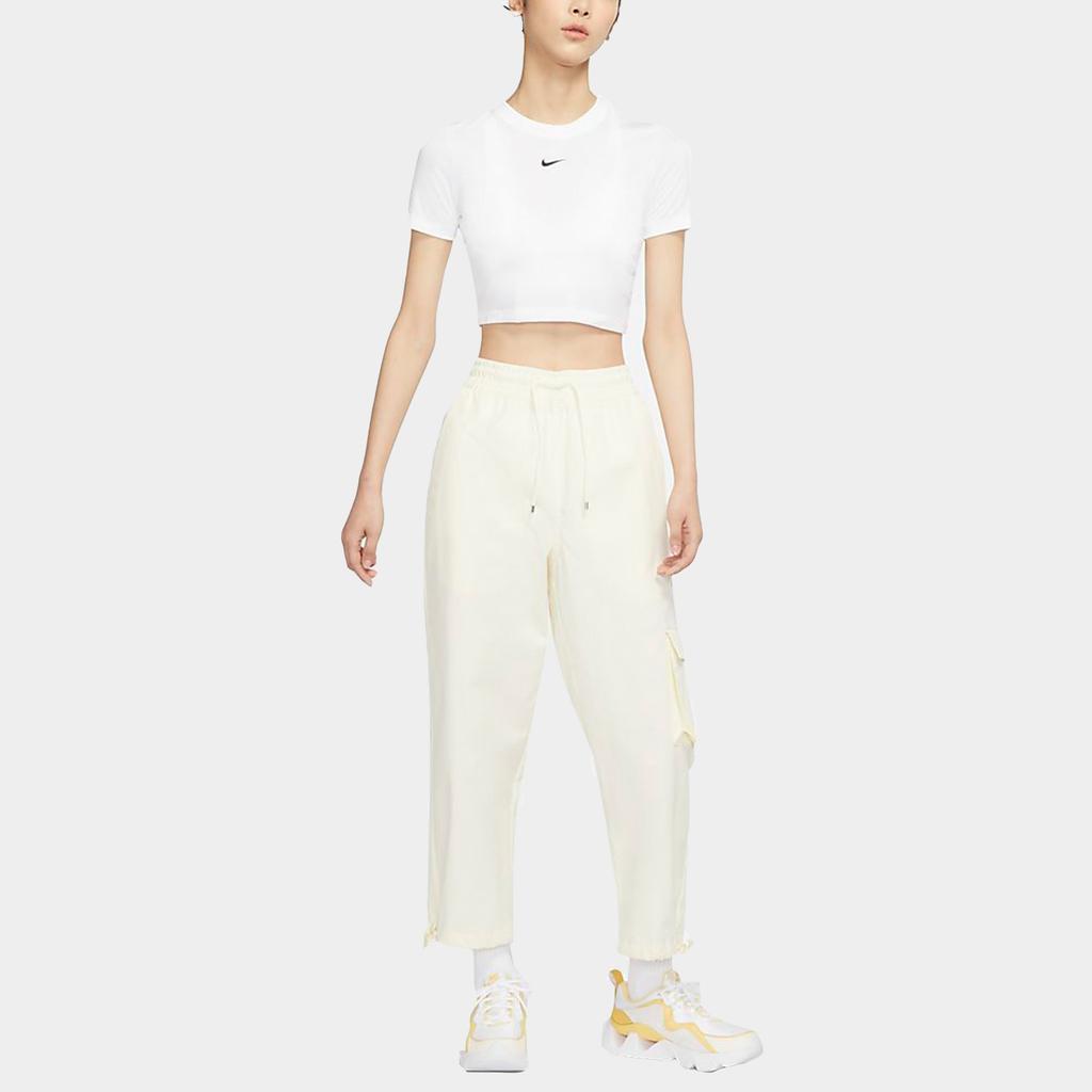 Nike Crop Tops Women's White Crew Neck Moderate DD1329-100