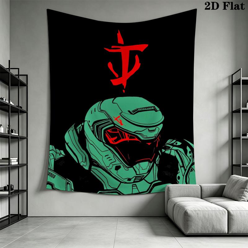 Doom Wall Tapestry Aesthetic Wall Hanging Printed Fabric Blanket Decorative Tapestries for Bedroom Living Room Home Decor