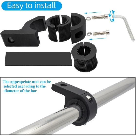 Motorcycle Aluminum Mounting Bracket Kit Tube Clamp 2Pcs 0.75" 1" 1.25" Bullbar Roof Rack Roll Cage Horizontal Bar Clamp Mounting Kit Fit For Trucks