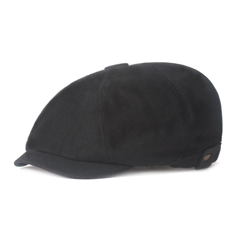 Bavlněný baret Pánská malířská čepice Newsboy čepice Klobouk Rybí kost Osmihranný klobouk