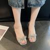2026 Woman Butterfly Heeled Sandals Women's Sandals Summer Transparent High Heels Sandals Elegant Stiletto Slingback Shoes