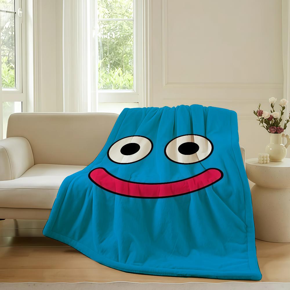 Cute game S Slime D Dragon Q Quest Blanket For Sofa Office Bed Plane Travel Sleep Read Relax Camping Soft And Warm
