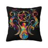Custom Nordic Pentagram Pentacle Cushion Cover for Sofa Soft Triple Moon Goddess Pagan Wiccan Throw Pillow Case Home Decor
