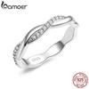 925 Sterling Silver Twisted Vine Cubic Zirconia Eternity Band Wedding Band Ring for Women 3 Colors