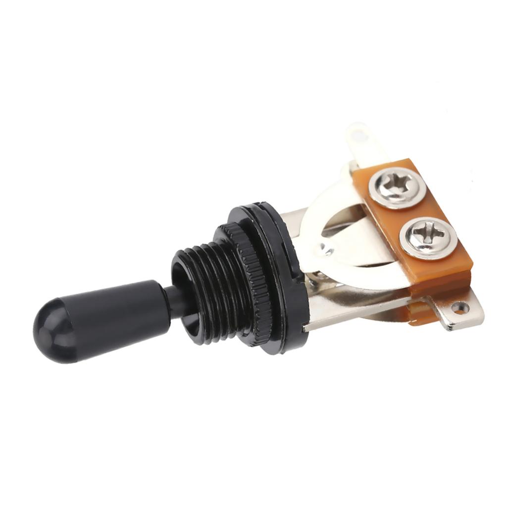 1Pc 3 Way Toggle Switch with Black Tip Replacement Part for LP Style Electric Guitar(Black)