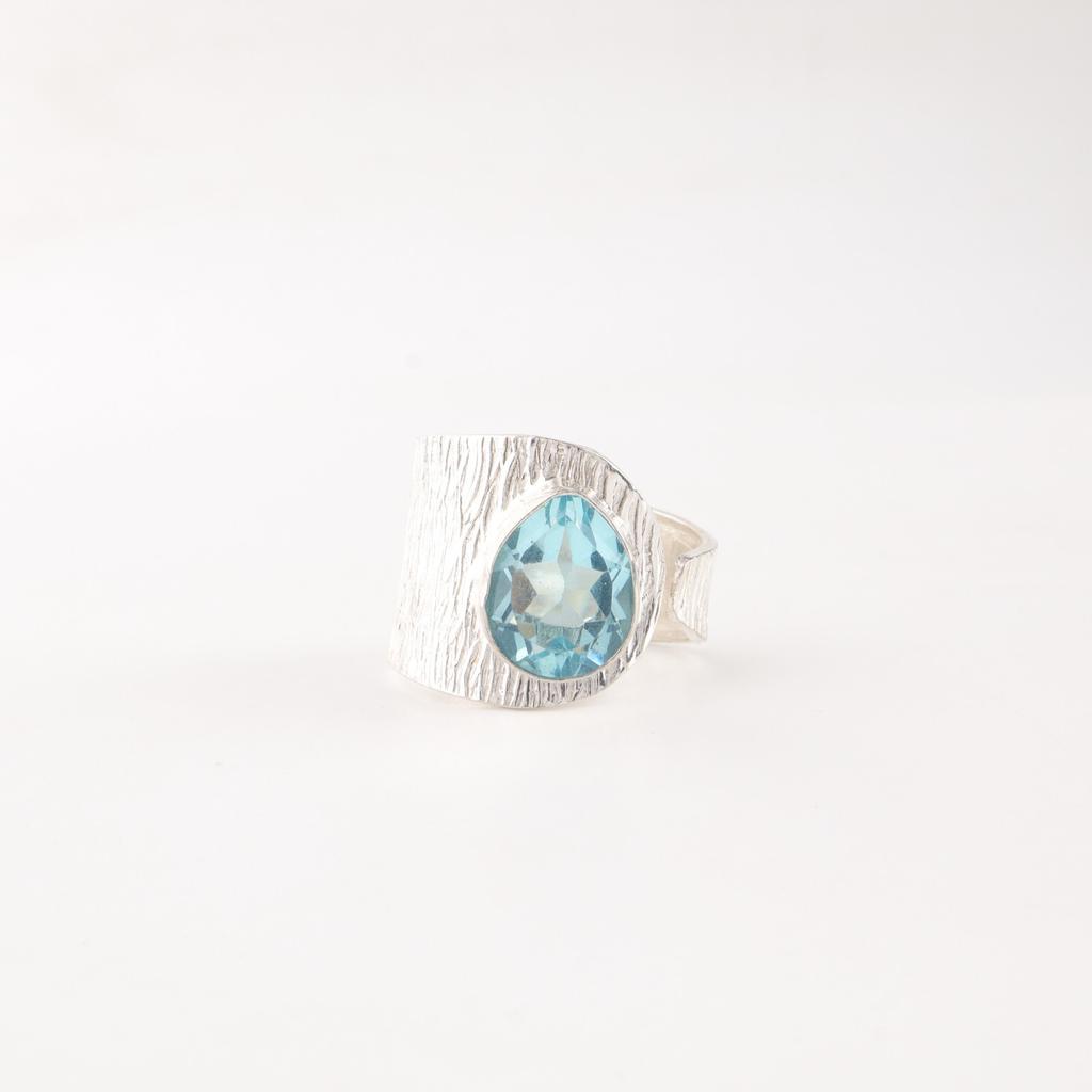 Sky Blue Topaz Gemstone 925 Sterling Silver Jewelry Handmade Ring For Christmas RR-63-4