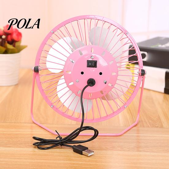 Electric Fan Mini Silent Strong Wind USB Charging Metal Wrought Iron Student Desk for Office