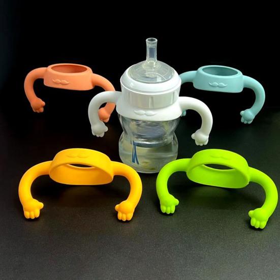 Baby Bottle Silicone Handle Soft Grip Breastfeeding Bottle Handle Attachment Flexible Bottle Accessory for Newborns