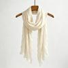 Beżowy retro bawełniany i lniany szalik, ochrona przeciwsłoneczna na wiosnę i lato, lniany plisowany cienki jedwabny szalik, damska wybuchowa oddychająca przędza