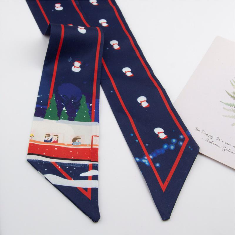 Festive Snowman Hair Scarf: Versatile Christmas & New Year Headband with Elegant Flowing Design