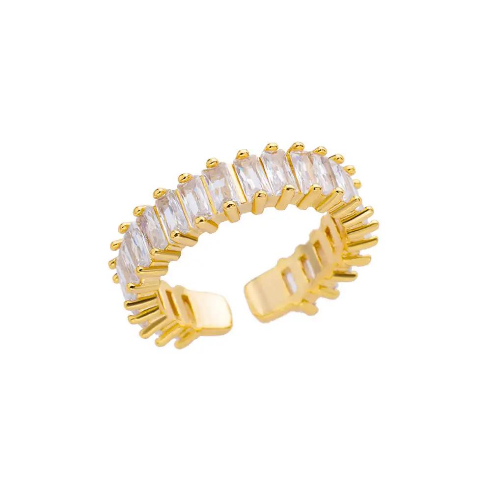 Geometric Colorful Zircon Gold Ring for Women