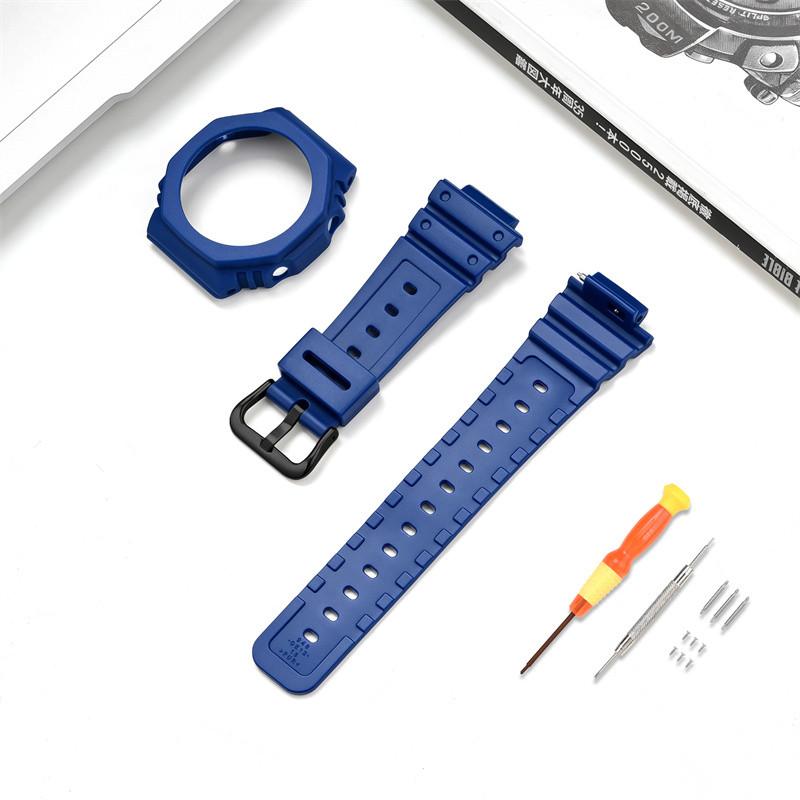 

Для Casio G-SHOCK Octagon Farm Oak GA-2100 TPU Refit прозрачный ремешок для часов корпус силиконовый ремешок для часов ga2100 мужской браслет