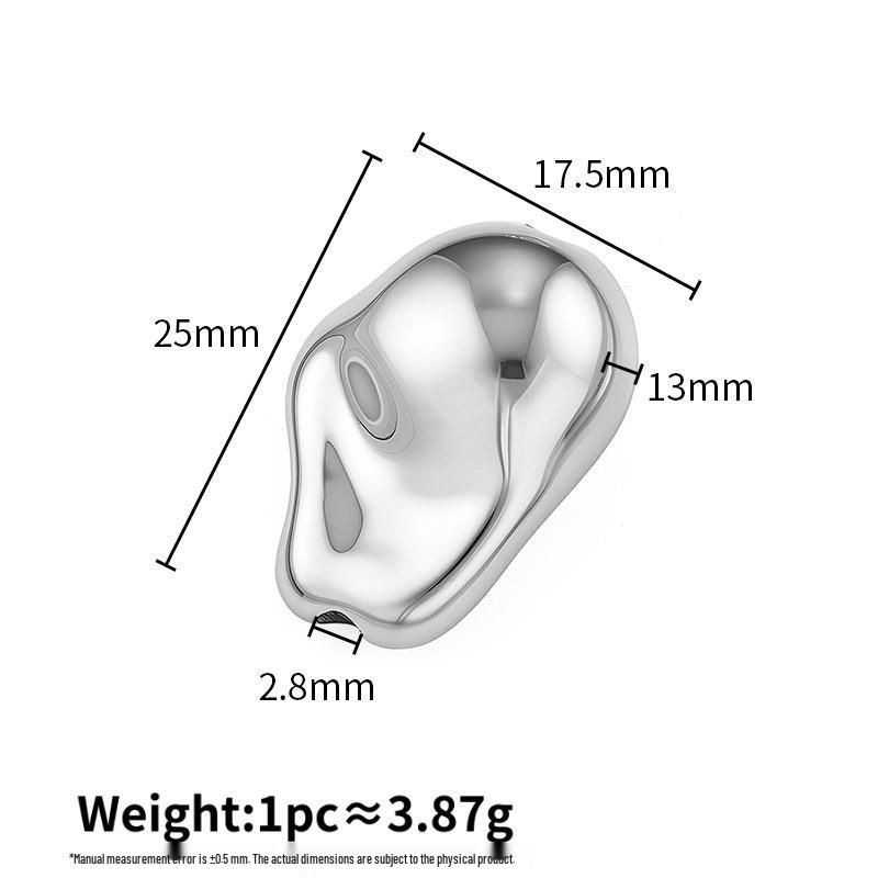 Heart-Shaped Titanium Steel Beads, Irregular Large Hole, for DIY Jewelry Making Bracelets & Necklaces