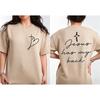 Handwritten Font Faith Cross Heart Graphic TShirt Women Summer Cotton Short Sleeve Christian Gift Casual Daily Life Outfit