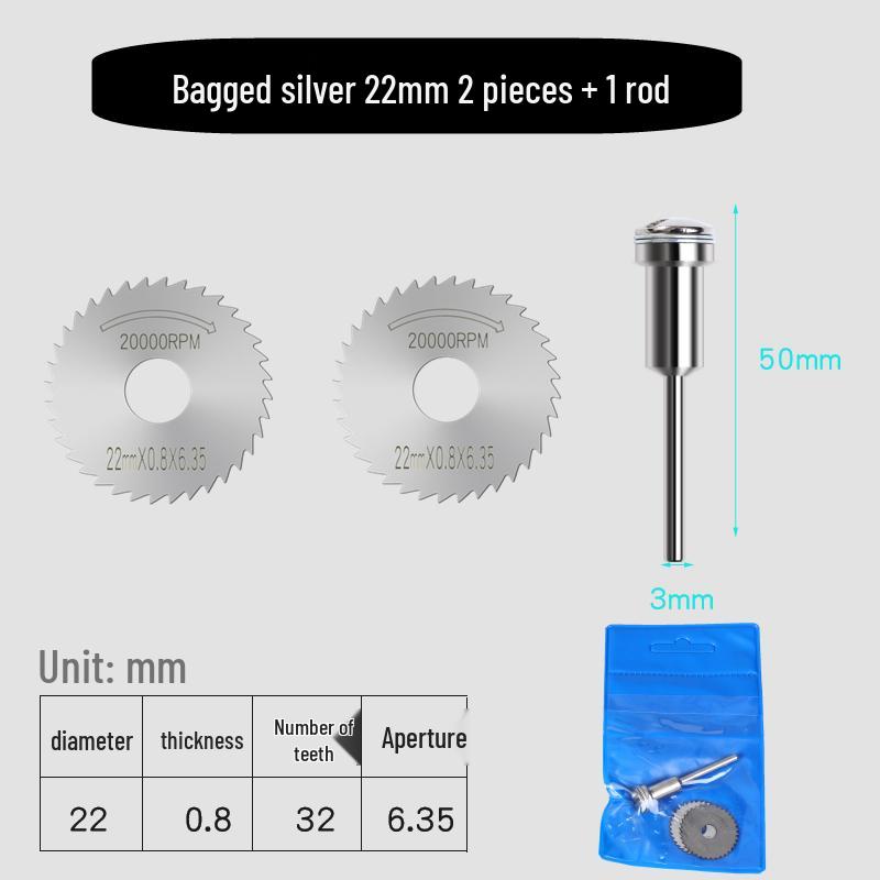 High-Speed Steel Circular Saw Blade Set for Wood, Plastic & Metal - Miniature Size for Hand Drills & Electric Grinders