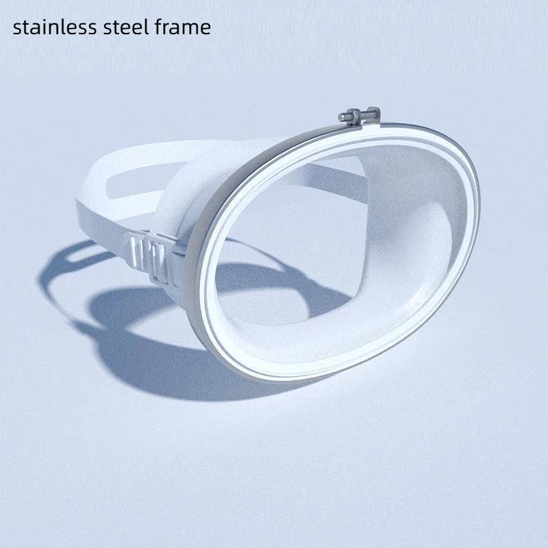 Oval Diving Mask Spearfishing Mask Classic Retro-Style Panoramic Wide View Goggles Tempered Glass Lens For Adults