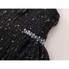 Girls' Tweed Little Sleeveless Vest Dress Autumn Winter New Baby Black Light Luxury Rhinestone Dress