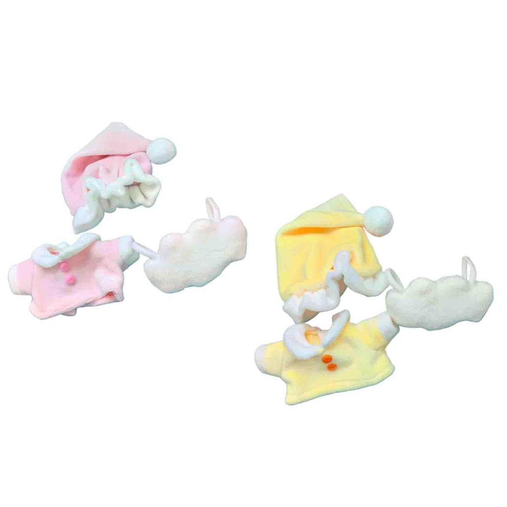 3 Pieces Plush Doll Nightwear Dress up Birthday Gifts Flexibility Decoration for Little Girls Hands