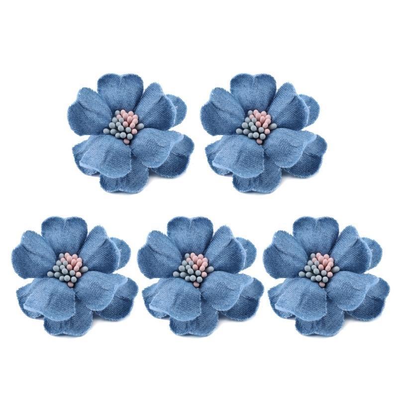 5pc Korea Fabric Flowers Clothes Hats Dress Decoration Flower Hair Accessories DIY Scrapbooking Crafts Supplies