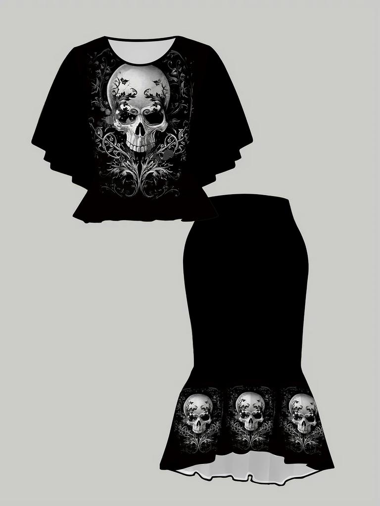 3D Printed Classical Totem Women's Print, Fashionable Large-sized, Elegant, Versatile for All Seasons. T-shirt, Skirt and Set