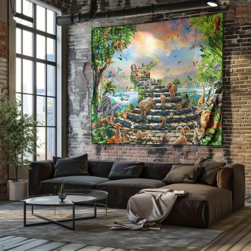 Fantasy Animal World Nordic Style Living Room and Bedroom Healing Tapestry
