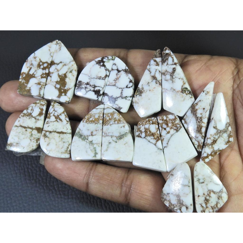 253Cts. Natural Wild horse Jasper Fancy Cabochon Loose Gemstone 8Pair Lot C-1480