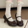 2026 Neue Frühjahrs-Designer-Luxus-Plateau-Damen-Mary-Jane-Schuhe Modische Schmetterlingsknoten-Riemchen-Schuhe Damen-Kleid-Pumps