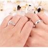 Huajie 2Pcs/set Exquisite Simple Inlaid Brilliant Zircon Couple's Romantic Rings Sets Engagement Personality  Trend