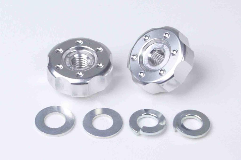 SP Takegawa Silver Drive Chain Adjustment Nut for Dax 125/CT125/Monkey/Super Cub, etc. (Product Code 06-03-0015)