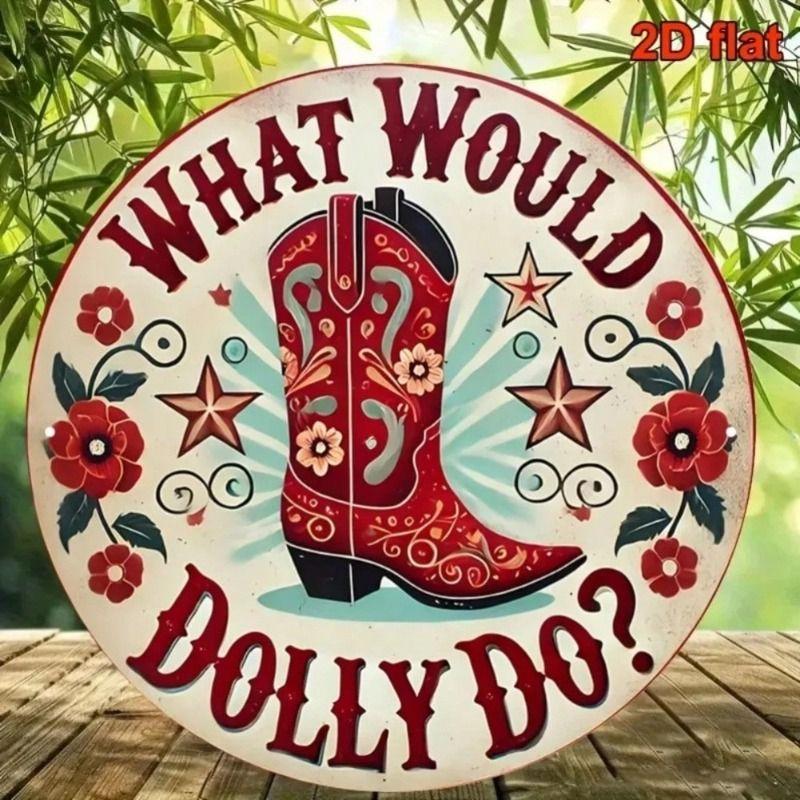 Round Metal Tin Sign Wall Art Home Living Room Office Cafe Decor 20x20cm