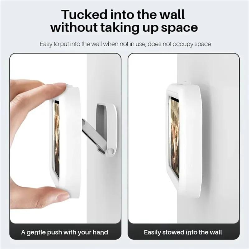 Wasserdichter Telefonhalter für das Badezimmer, für die Wand, für Telefonhülle, Ständer, selbstklebende Touchscreen-Telefonhalterung, Aufbewahrung für die Dusche