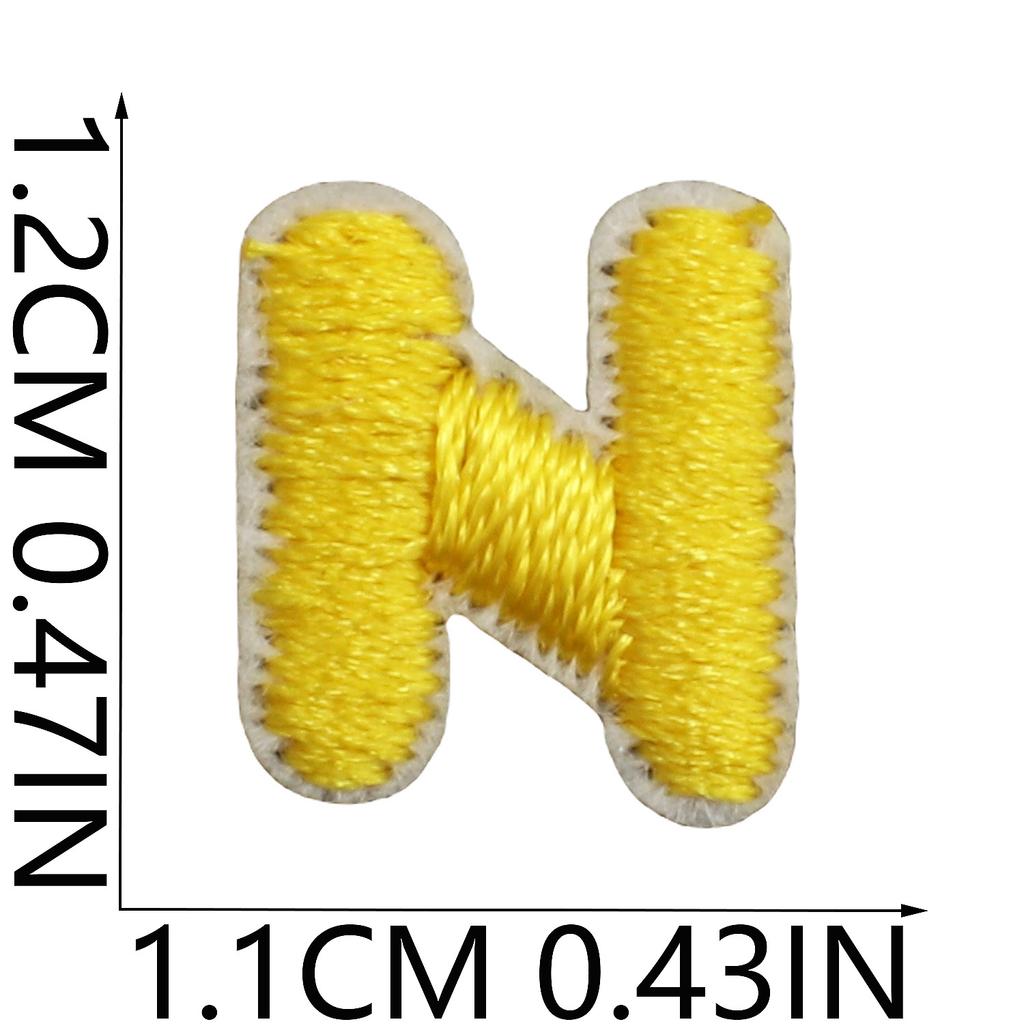 Mini Pegatina de Tela Bordada con Alfabeto Inglés Tamaño Pequeño DIY para Bolso Cambiante Parche Decorativo Pegatina Etiqueta Bordada por Computadora Número