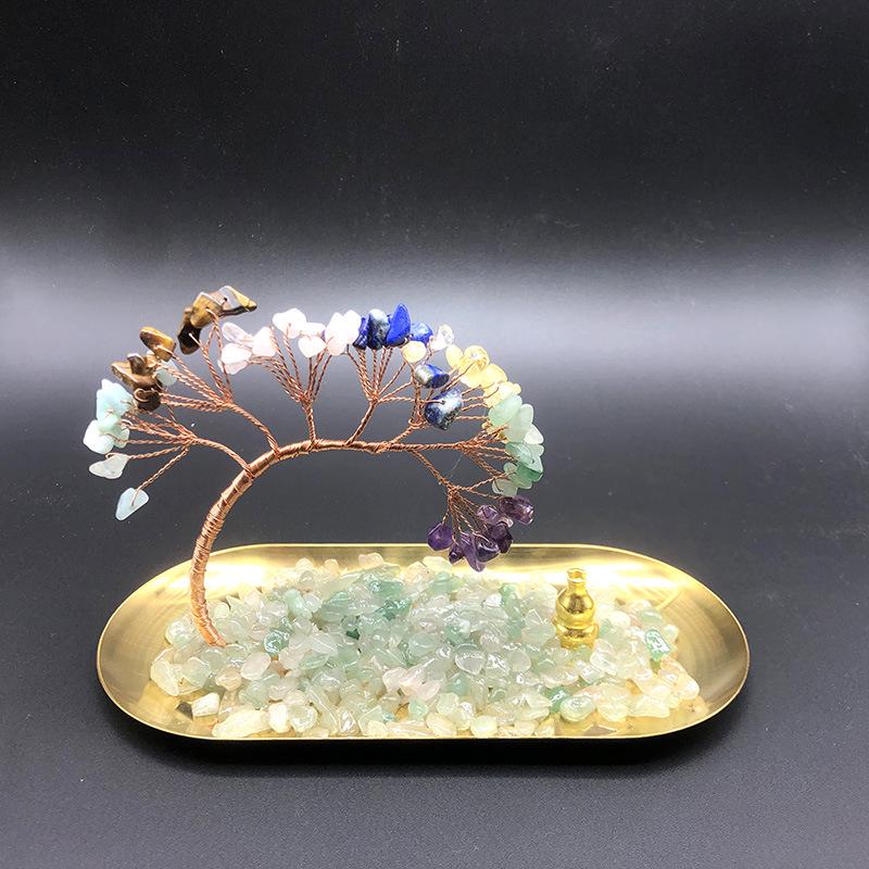Seven-Color Crystal Money Tree Incense Burner & Home Decor Ornament