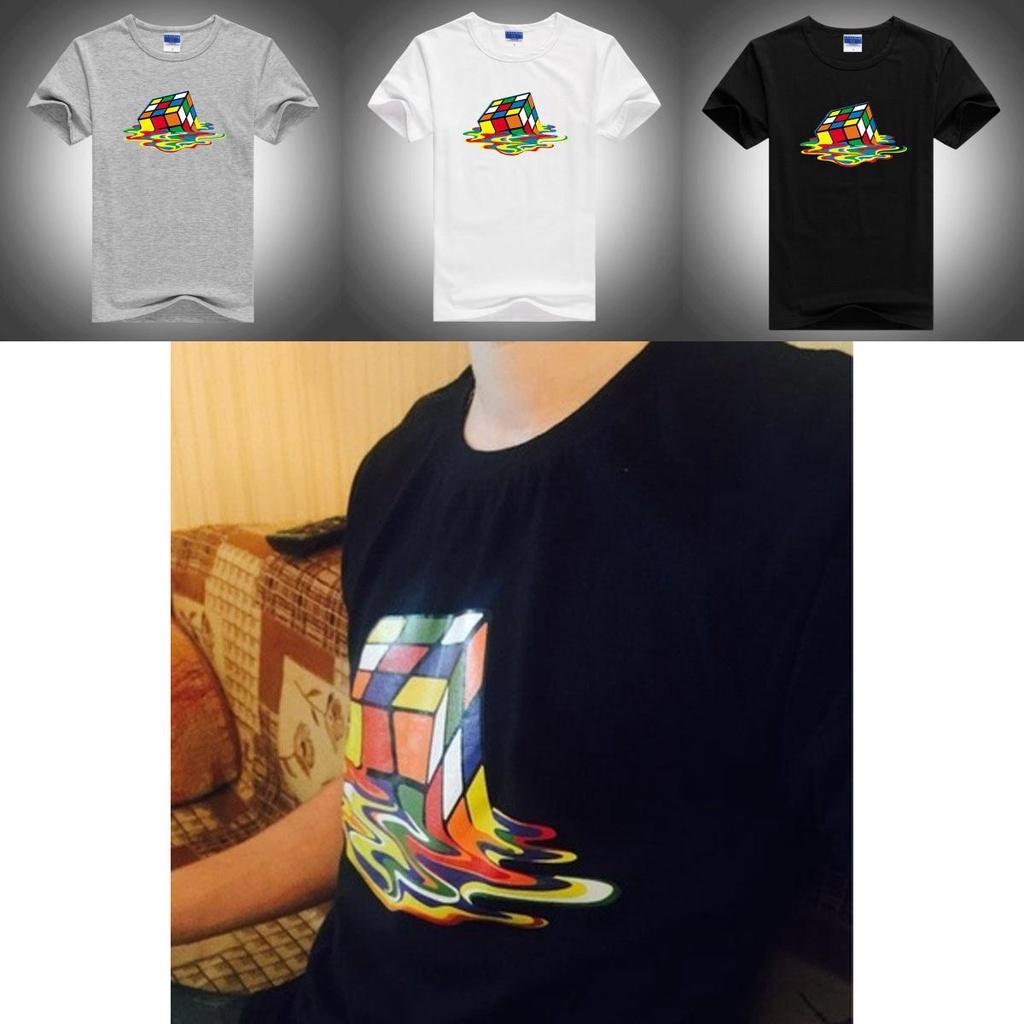 Fashion Big The Bang Theory Shelton Rubiks Cube Men Short Sleeve Tshirts