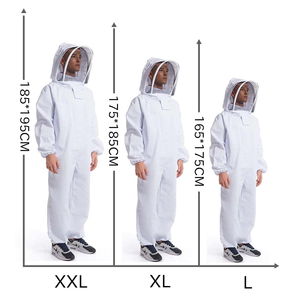 Professional Full Body Beekeeping Clothing Beekeepers Bee Protective Suit Apiarian All Body Equipment 3 Size With Veil Hat Glove