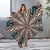 Iridescent Abstract Geometric Pattern Acrylic Velvet Throw Blanket Sofa Bed Decorative Home Decor Gift
